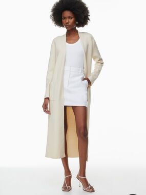 Aritzia Babaton Ty Long Cardigan Cream